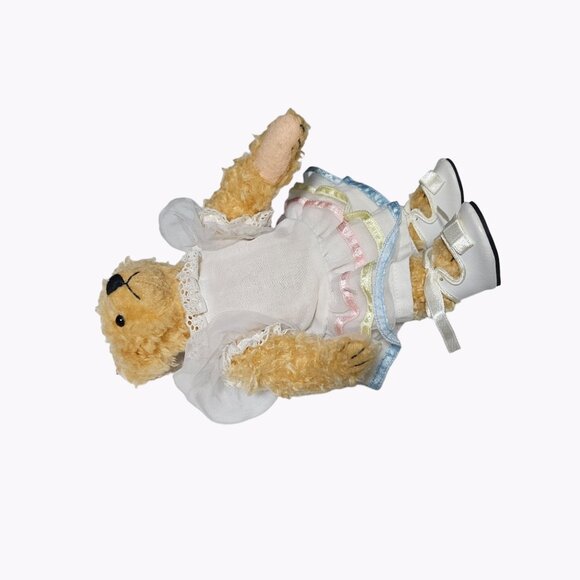 Vintage 90s Gallery Teddy Bears 10 Inch Posable Arms Legs Dress Plush 0702 Toy - Picture 2 of 12